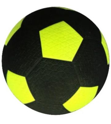 Rubberen straatvoetbal | maat 5 | geel-zwart