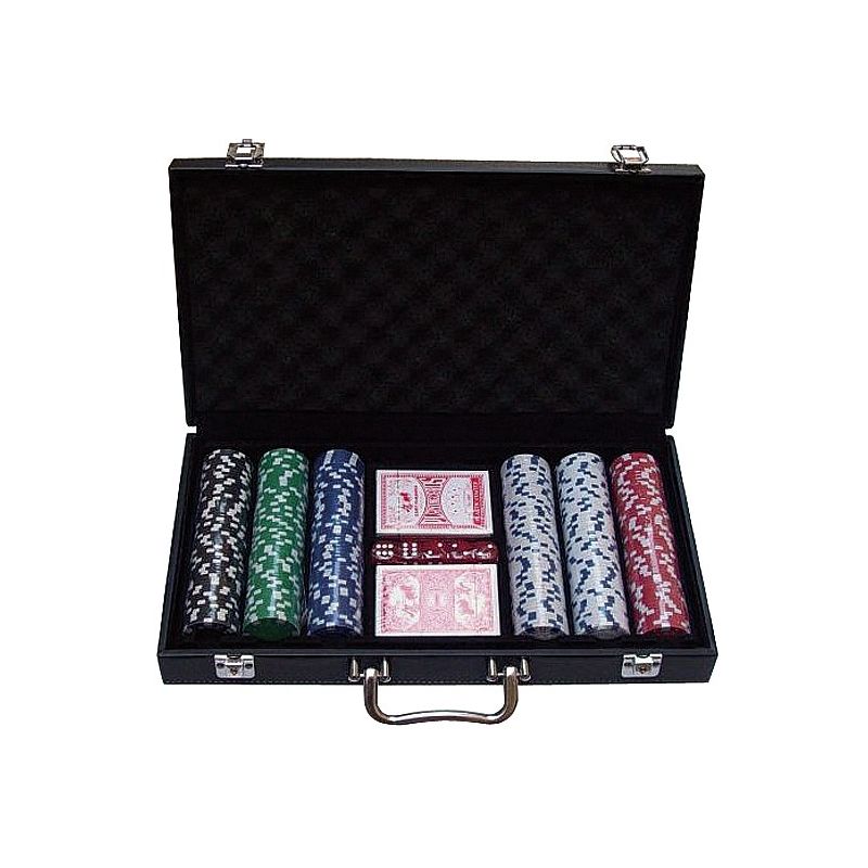 Poker koffer Leer 300 pokerchips pokerset ☆ Poker fiches ☆ Pokertafel ☆ Pokersets ☆ Poker
