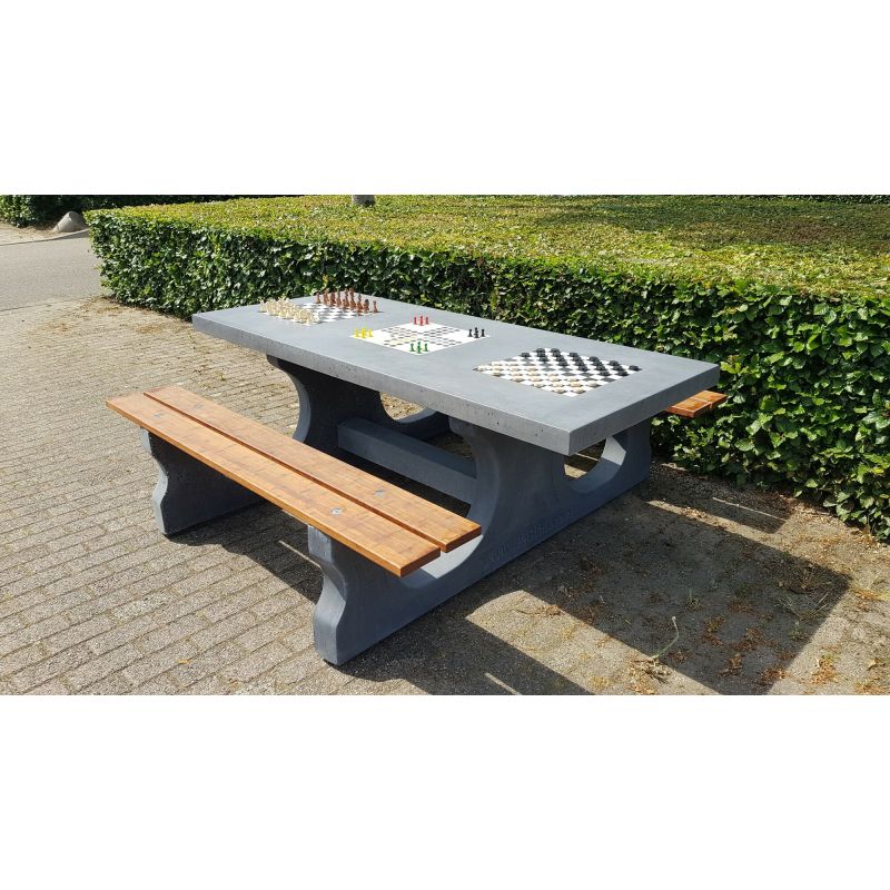 Multi- spellen picknicktafel beton antraciet